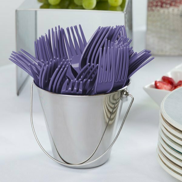 Creative Converting 010466B 7 1/8in Purple Disposable Plastic Fork, 600PK 286FORKPR